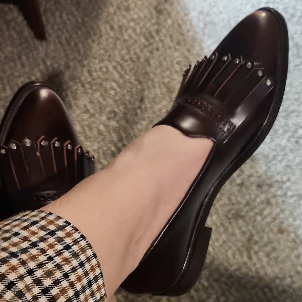 Frye Emory Kiltie Fringe Loafer Dark Brown 8M - Picture 11 of 14